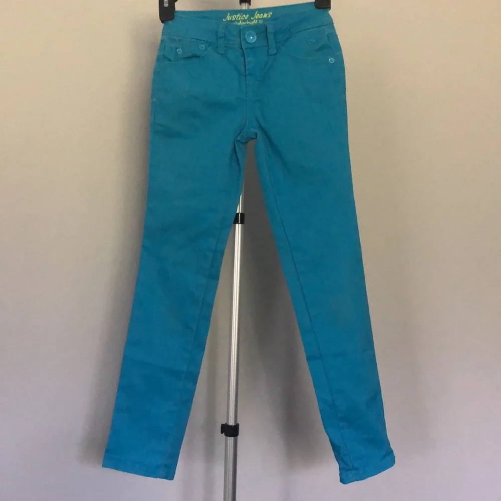 Justice Jeans Shine Bright Turquoise Jeans in Size 8 Regular
